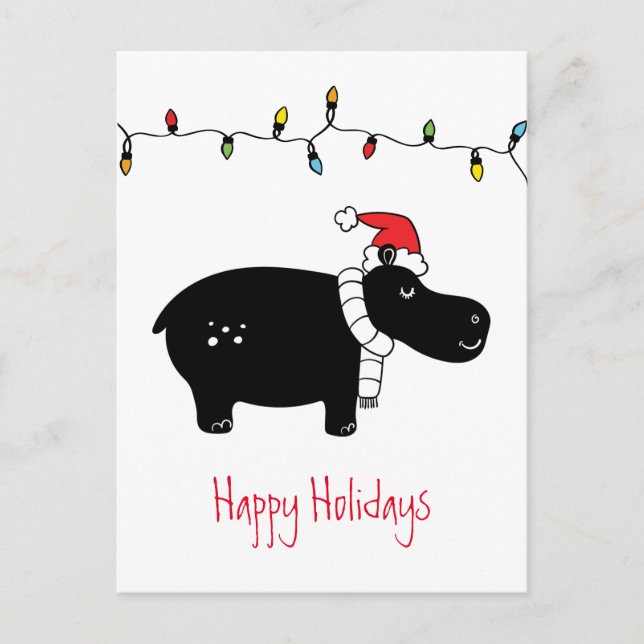 Postal Navidades singulares Hippo (Anverso)