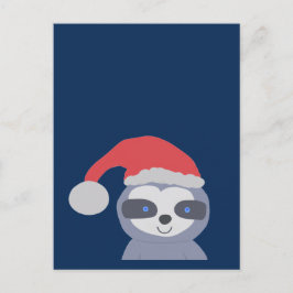 Postal Navidades Sloth con Santa Hat