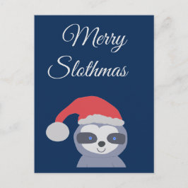 Postal Navidades Sloth con Santa Hat