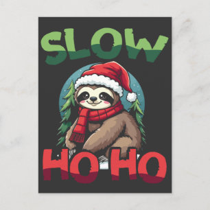 Postal Navidades Sloth Slow Ho Festividad de diseño