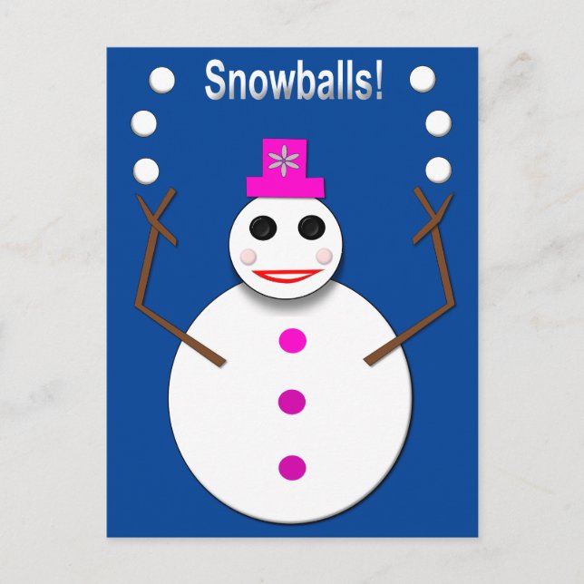 Postal Navidades Snowlady Juggys Nieves Graciosa (Anverso)