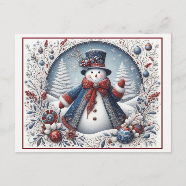 Postal Navidades Snowman (Anverso)