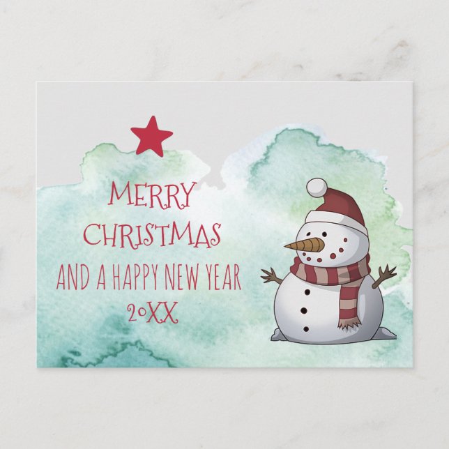 POSTAL NAVIDADES SNOWMAN WISHING POST CARD (Anverso)