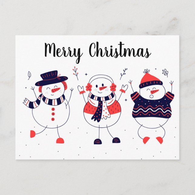 Postal Navidades Snowmen (Anverso)