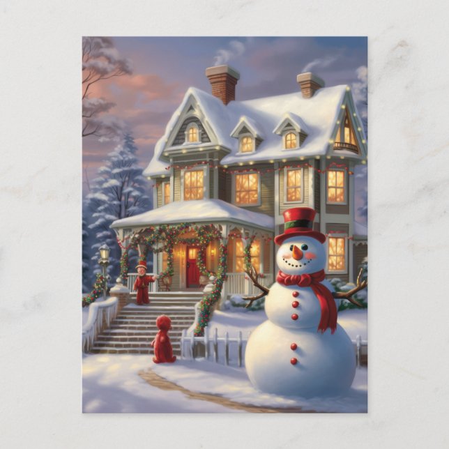 Postal Navidades Snowy House (Anverso)