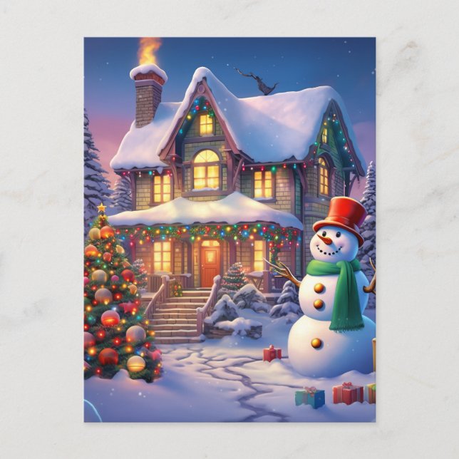 Postal Navidades Snowy House (Anverso)