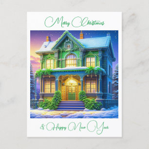 Postal Navidades Snowy personalizados Casa Verde