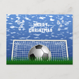 Postal Navidades - .Soccer ball y red,