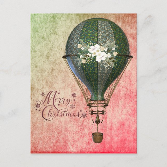 Postal Navidades Steampunk Balloon (Anverso)
