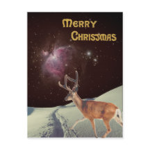 Navidades surrealistas renos en el espacio