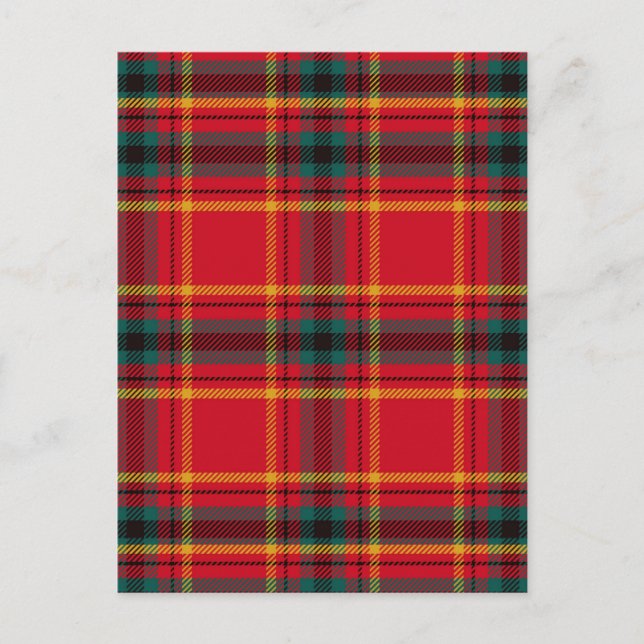 Postal Navidades Tartan Plaid (Anverso)