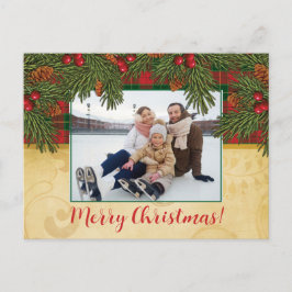 Postal Navidades Tartán Tartán tradicional Wreath Photo