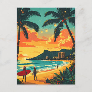 Postal Navidades tropicales de Hawái