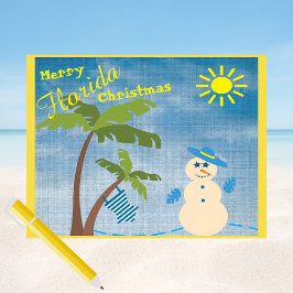 Postal Navidades tropicales de moras de Florida Snowman e