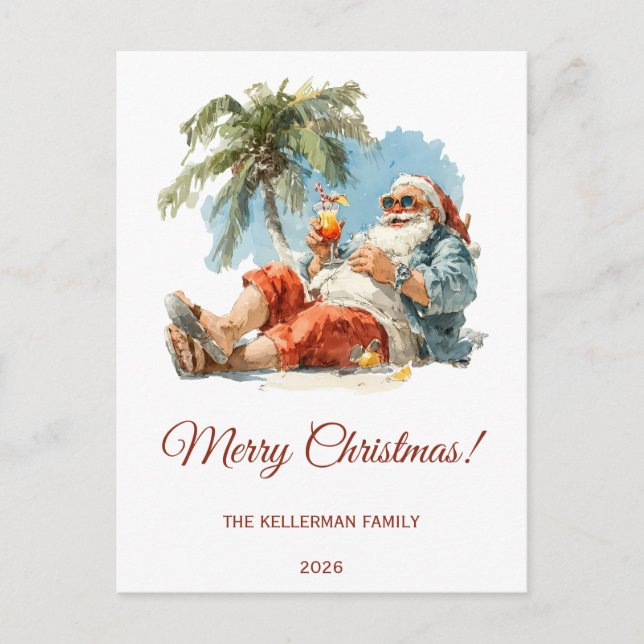 Postal Navidades tropicales personalizados (Anverso)