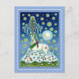 POSTAL NAVIDADES UNICORN, ÁRBOL DE CUERNO MÁGICO, CABALLO
