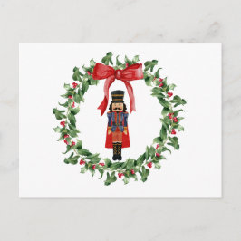 Postal Navidades únicos de Nutcracker Red Bow Wreath