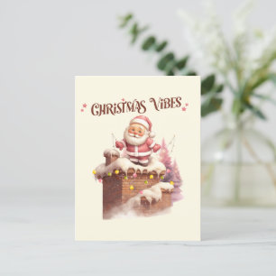 Postal Navidades Vibes Pink Santa