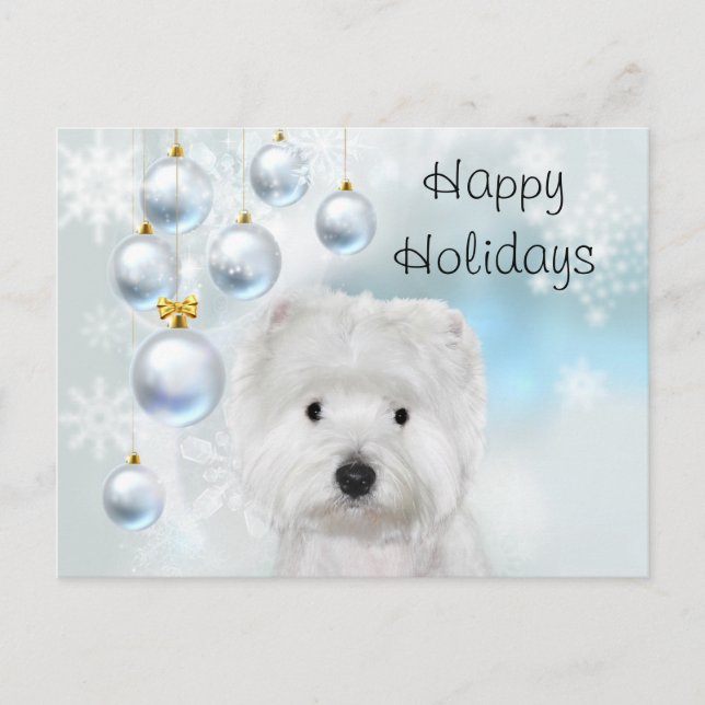 Postal Navidades Westie (Anverso)