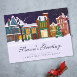 Postal Navidades Winter Village | Saludos de temporada<br><div class="desc">El logotipo de su empresa se puede añadir aquí: http://www.zazzle.com/store/selectpartysupplies</div>