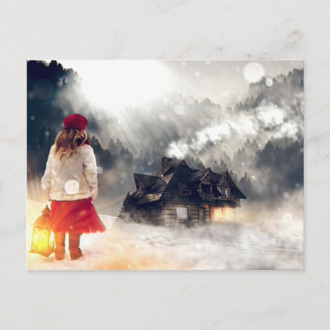 Postal Navidades Wish Snow House (Anverso)