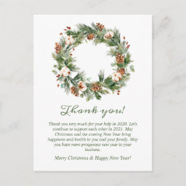 Postal Navidades Wreath Corporate Holiday Gracias