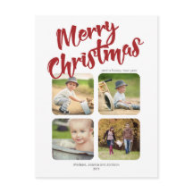 Postal navideña simple multifoto merry