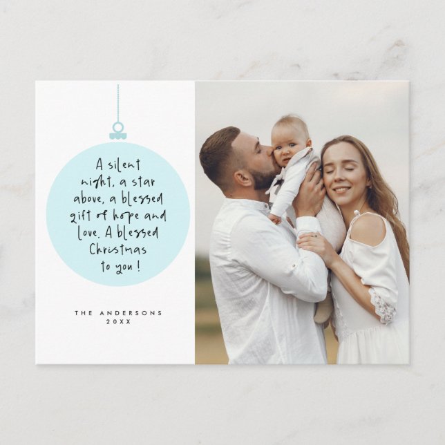 Postal Navideño, Feliz Navidad, Foto de Familia Cristiana (Anverso)