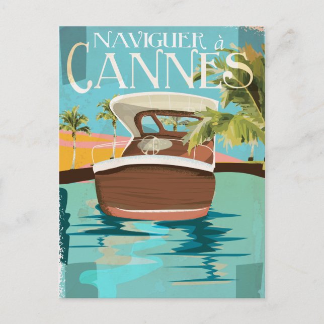Postal naviguer à Cannes (navegación a) poster de Viajes  (Anverso)