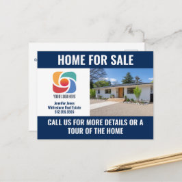 Postal Navy Blue Home for Sale Real Estate Company Logo
