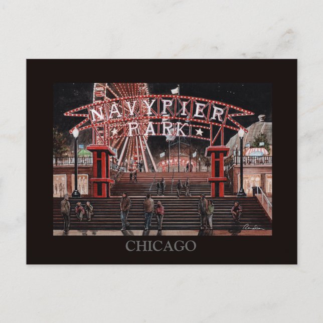 Postal Navy Pier Chicago Collection Randsom Art (Anverso)