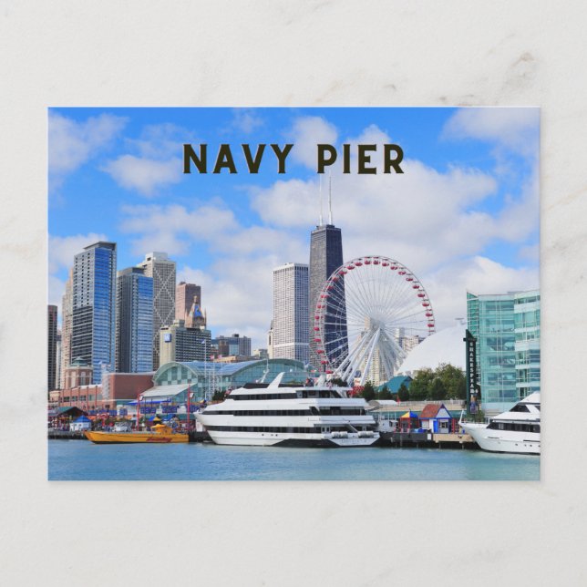 Postal Navy Pier Chicago Postcard Travel Vacation (Anverso)