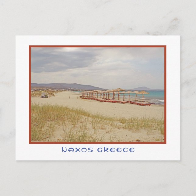 Postal Naxos, Grecia Beach/Beach Loungers & Palapas (Anverso)