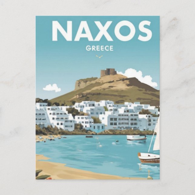 Postal Naxos Grecia Beach Travel (Anverso)