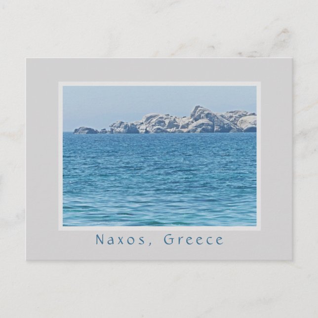 POSTAL NAXOS, GRECIA/LÍNEA DE ROCAS EN EL MAR (Anverso)