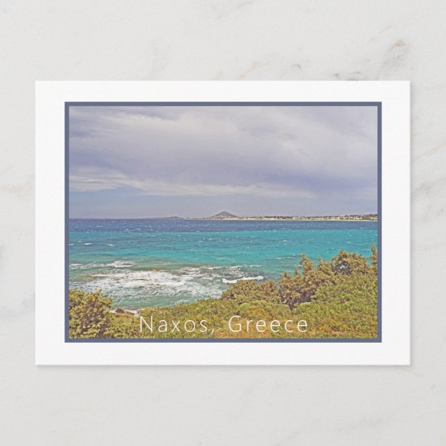 Postal Naxos, Grecia/ Playa (Anverso)