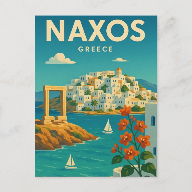 Postal Naxos Grecia vibrante (Anverso)