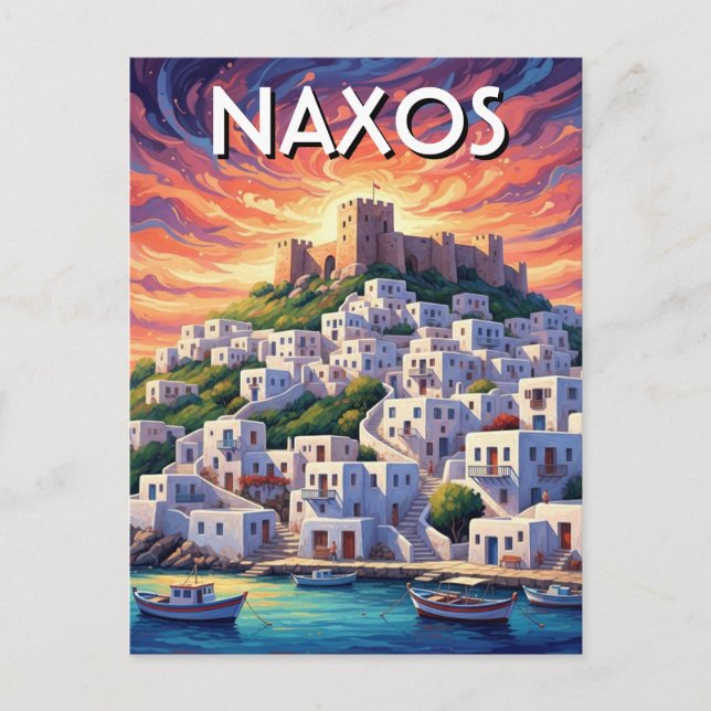 Postal Naxos Islas Griegas Viajes (Anverso)