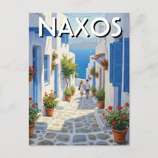 Postal Naxos Islas Griegas Viajes (Anverso)
