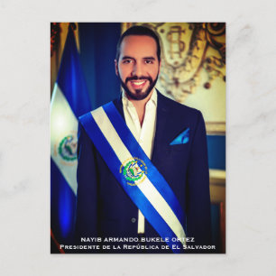 Postal Nayib Bukele, presidente de El Salvador