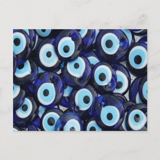 Postal Nazar Amulets Malvado Patrón azul de las piedras o (Anverso)