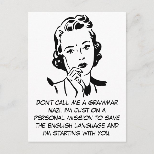 Postal Nazi Sarcástico Grammar (Anverso)