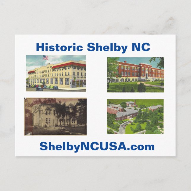 Postal NC histórica de Shelby (Anverso)