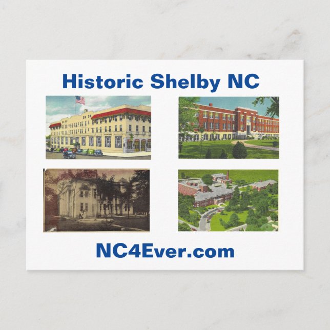 Postal NC histórica de Shelby (Anverso)