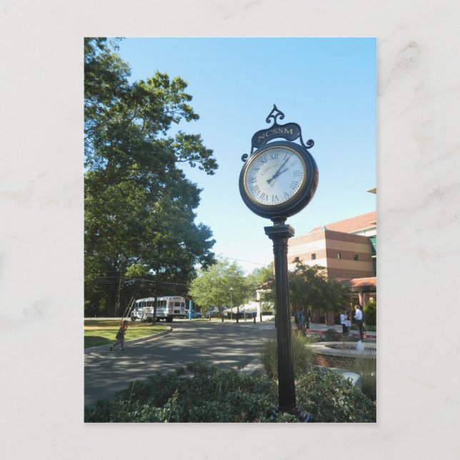 Postal NCSSM, reloj de Bryan (Anverso)