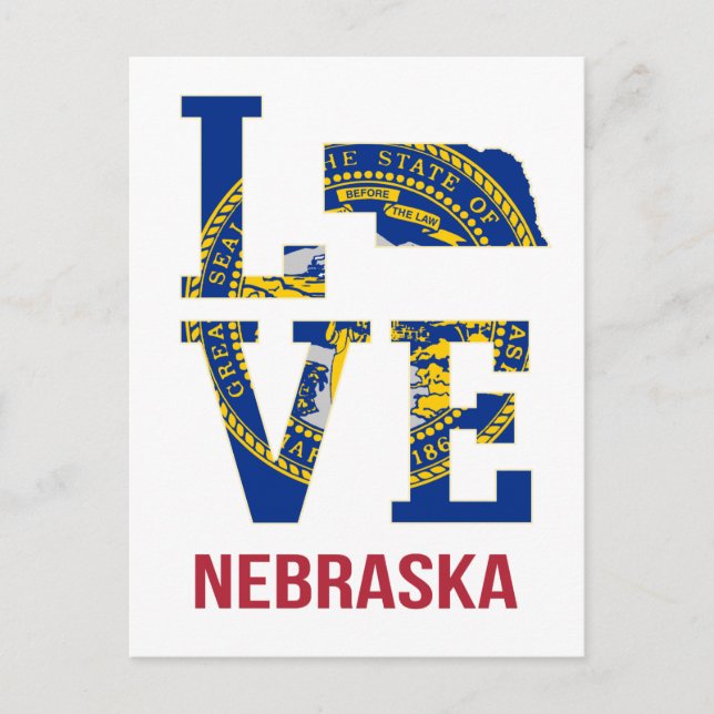 Postal Nebraska Amor Estatal de Estados Unidos (Anverso)