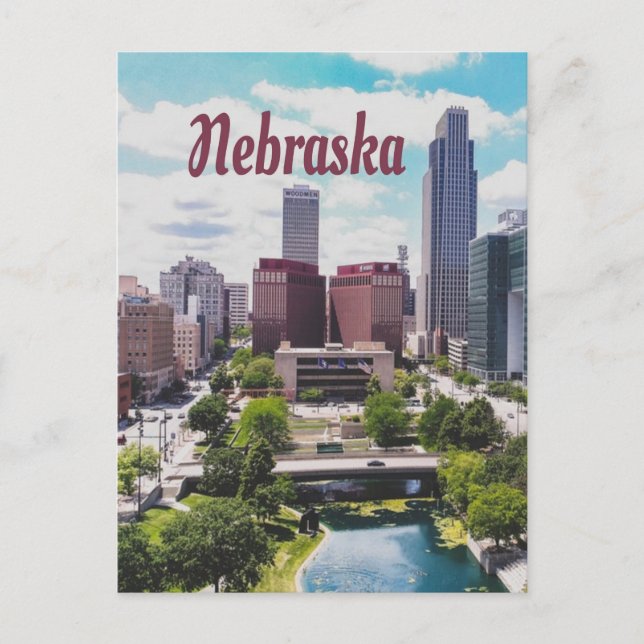 Postal Nebraska City Skyline Omaha (Anverso)