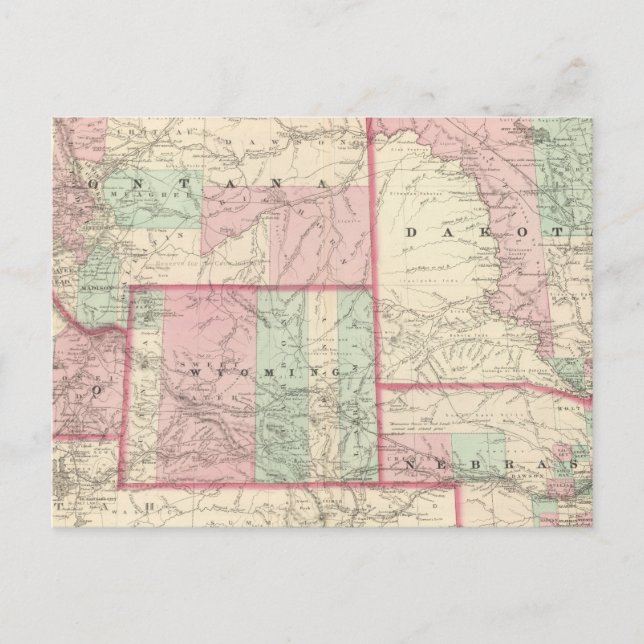 Postal Nebraska, Dakota, Idaho, Montana y Wyoming (Anverso)