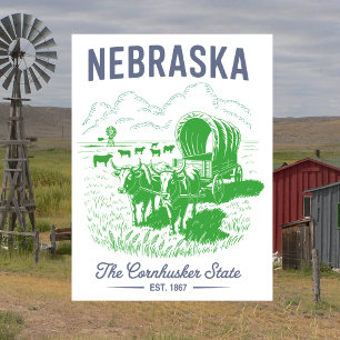 Postal Nebraska El Estado Cornhusker Este. Oxen 1867