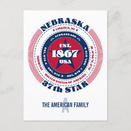 Postal Nebraska, Lincoln, NE, Patriótico, Monograma